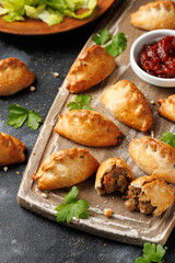 Crumbly shortcrust mini beef, potato and swede pasties