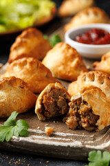 Crumbly shortcrust mini beef, potato and swede pasties