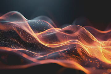 Obraz premium Abstract glowing wave lines isolated on a black background.
