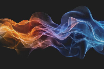 Obraz premium Abstract glowing wave lines isolated on a black background.