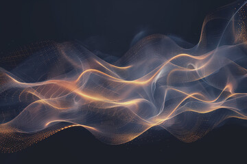 Obraz premium Abstract glowing wave lines isolated on a black background.