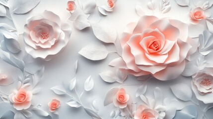 Fototapeta premium 3D Rose Background Generative Ai