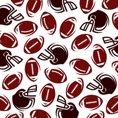 American football background, pattern set. Collection icons football. Vector