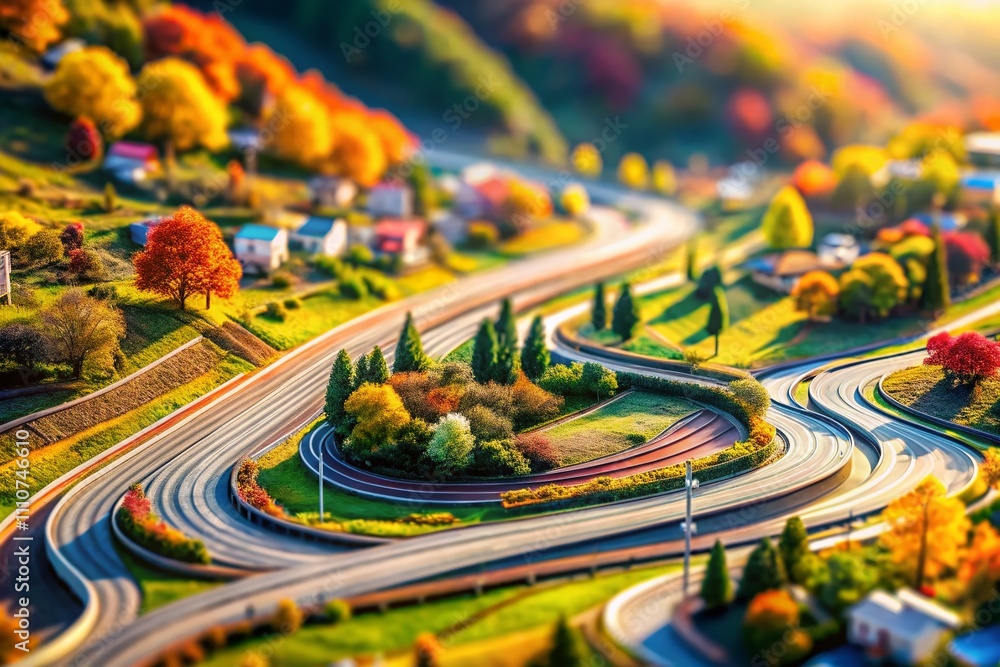 Poster modern abstract curve background featuring tilt-shift photography techniques for a unique and artist