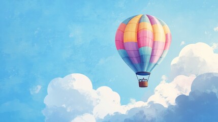 Obraz premium Hot Air Balloon Soaring Through Clouds - A Dreamy Adventure