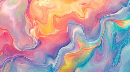 Background with pastel rainbow watercolor and holographic background