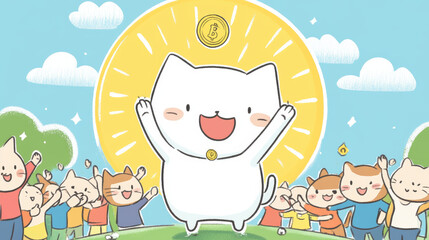 Fototapeta premium set of funny cartoon cats