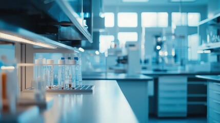 A close-up of a laboratory room with testing equipment ready for experiments