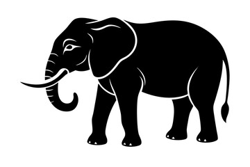 elephant silhouette isolated on white