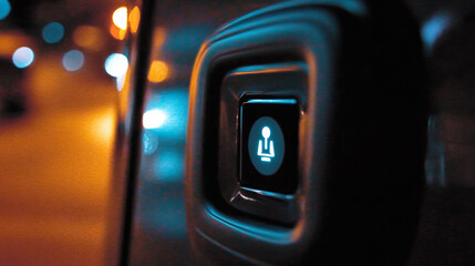 car seatbelt reminder light illuminated at night