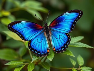 Fototapeta premium blue butterfly on a flower