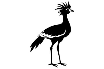 black crowned crane isolated