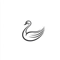 Obraz premium Elegant stylized swan silhouette.