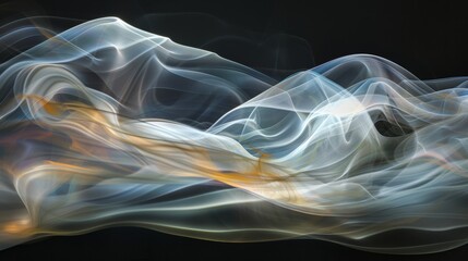 Obraz premium photograph of Abstract colorful smoke swirls against black background