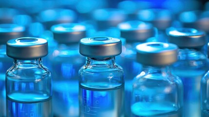 A close-up of vials labeled for vaccine testing in a laboratory setting