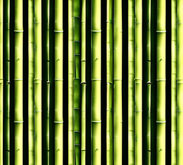 Fototapeta premium background collage of green bamboo fence surface texture. Background for banner, backdrop or texture mapping.generative ai