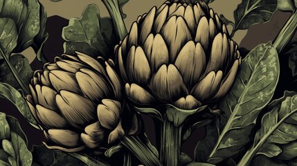 Vintage Style Artichoke Illustration - Botanical Art Print