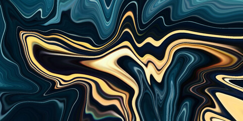 Obraz premium Black Marble acrylic painted waves texture background, Abstract background of colorful liquid liner, Marble texture wall surface black gold ink pattern graphic background, Pastel black liquid .