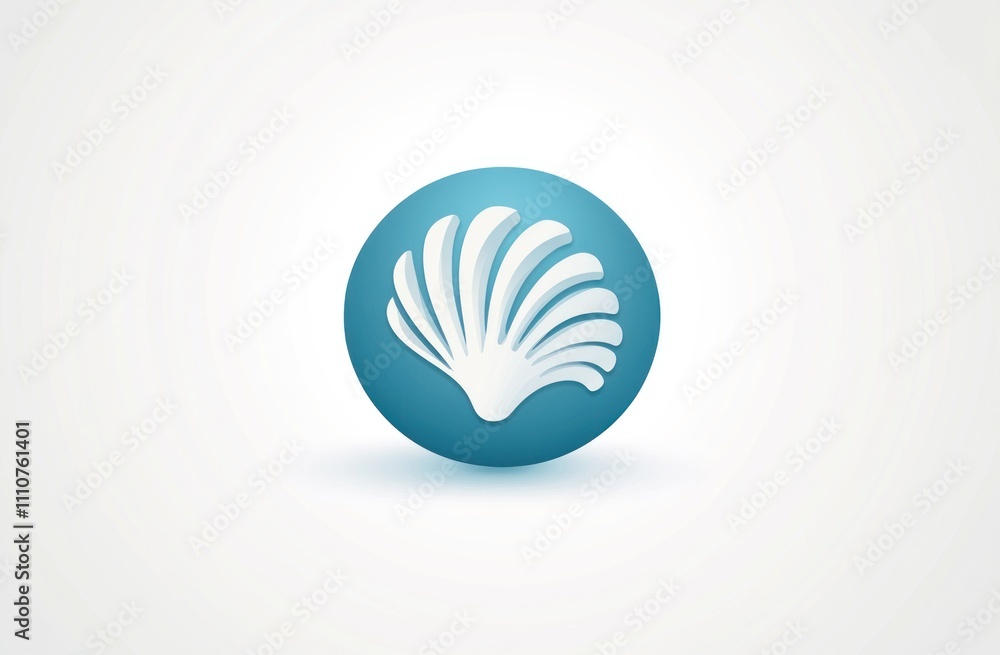 Poster here's a and keyword list for your stock photo submission.. abstract blue circle with stylized seash