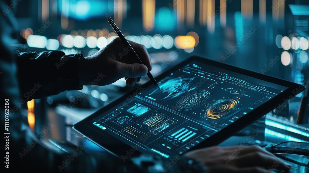Aufkleber a designer using a digital tablet to create stunning visuals and graphics