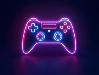 Neon Glowing Gamepad: A vibrant digital art piece showcasing a glowing game controller, symbolizing gaming, technology, and entertainment.