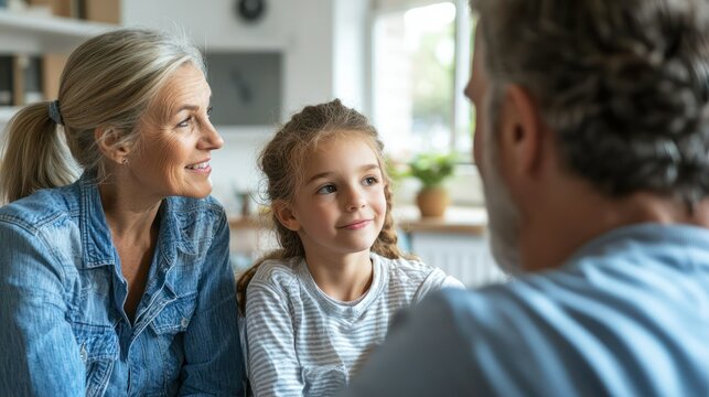 A family discussing the importance of cancer screening and prevention during a wellness check-up