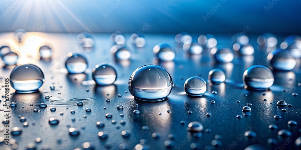 Poster realistic water drops on a clean surface with condensation effect for minimalist photography use in 