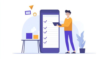 Digital task management with checklist app.