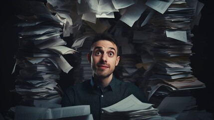 A photo of a person with a stack of tax deduction