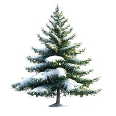 Obraz premium Serene Snow-Covered Pine Tree in Winter Wonderland