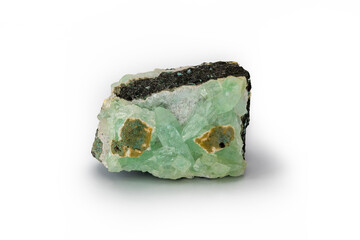 Green Fluorite on White background