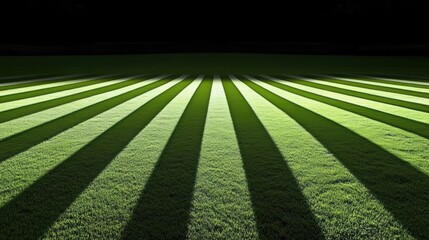 Obraz premium Lush Green Grass with Diagonal Shadows Creating a Striking Pattern of Light and Dark, Representing Nature’s Artistic Design on a Sunny Day