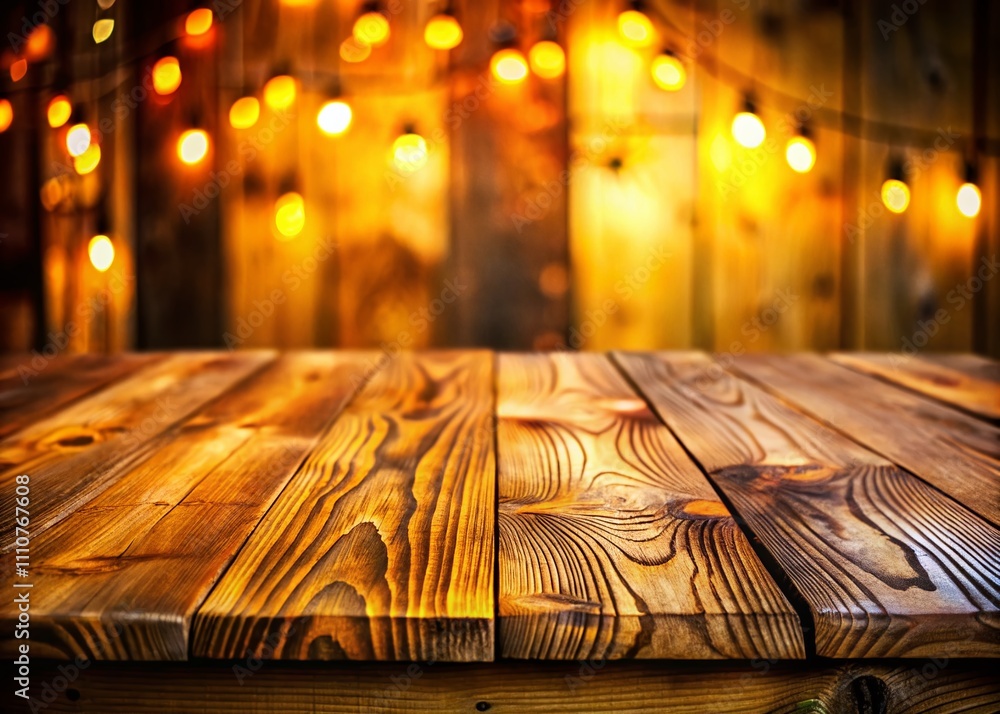 Aufkleber rustic wooden table in minimalist setting with ample copy space for creative use in home decor and f