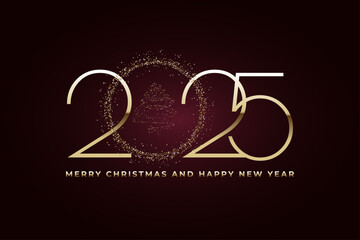 Merry Christmas And Happy New Year 2025 Background.