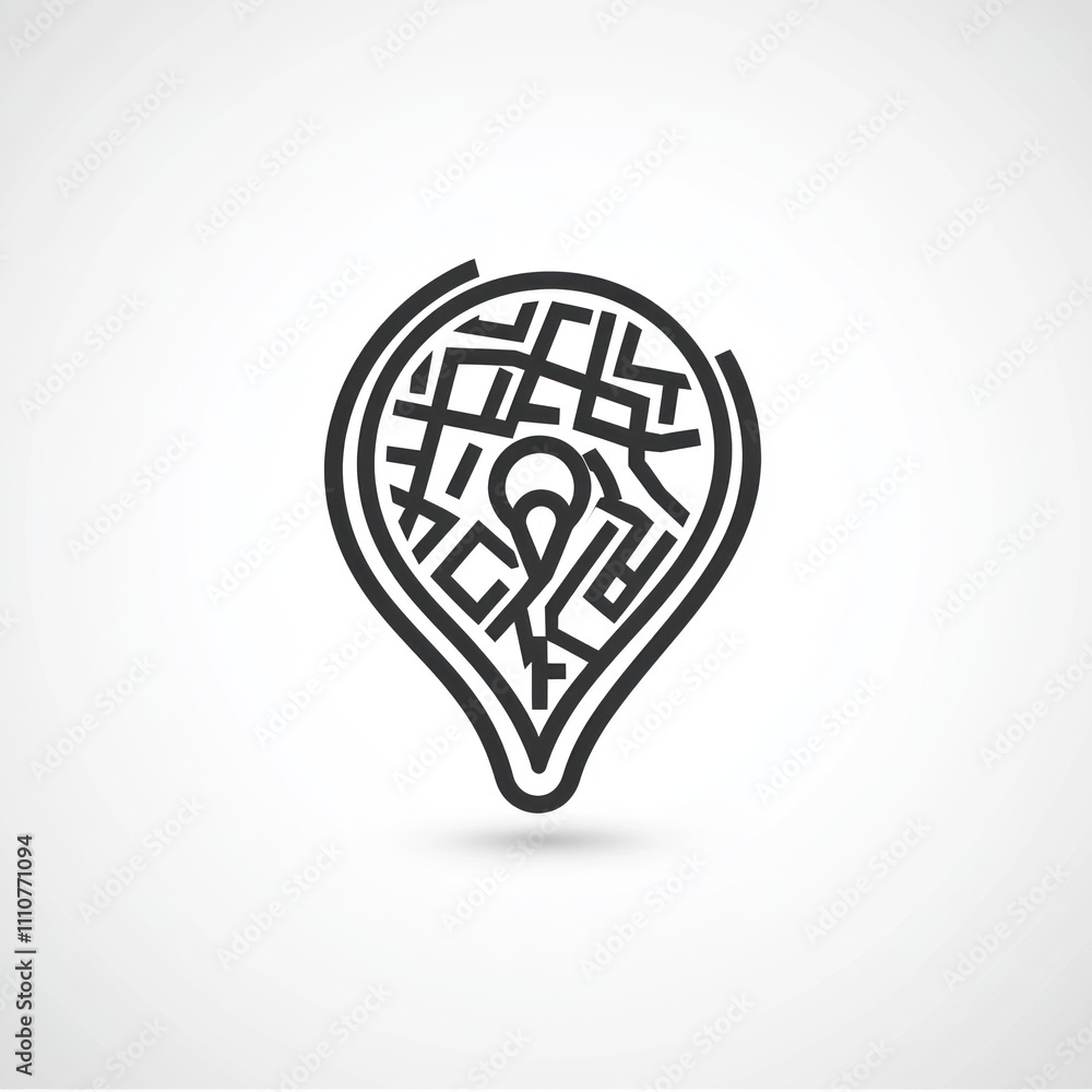 Poster here's a possible and keyword list for your stock photo.. location map icon simple black and white m