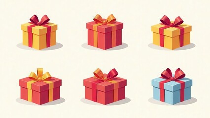 illustratiob set of  gifts, presents and sale conception