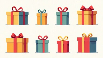 Fototapeta premium set of gift colorful boxes illustration