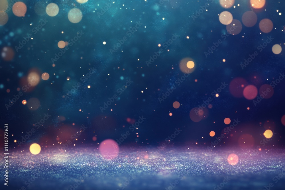 Poster abstract background with colorful bokeh lights and soft glitter effects for design