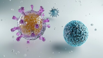 A scientific diagram illustrating the structure of a cancer cell compared to a healthy cell for educational purposes