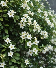 A fragrant bush with small white jasmine flowers , wildflowers, small flowers, garden flowers