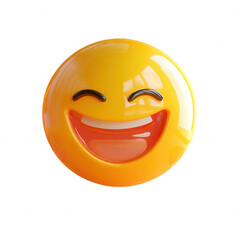 Playful Happy Smile Emoji Digital Art - Bright Yellow Cartoon Emoji Design
