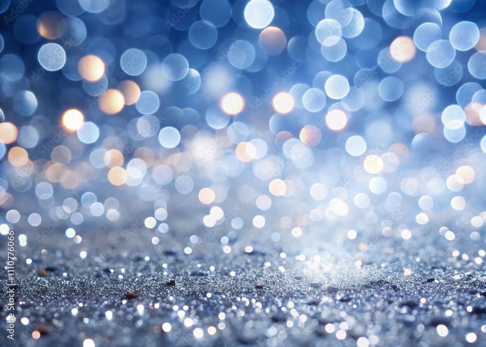 Aufkleber shiny silver bokeh glitter lights abstract background for christmas and new year celebrations with c