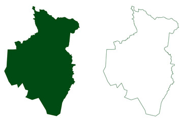 Obraz premium Huejotitan municipality (Free and Sovereign State of Chihuahua, Mexico, United Mexican States) map vector illustration, scribble sketch Huejotitán map