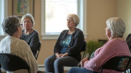 Fototapeta premium A support group meeting for colorectal cancer survivors, fostering connections and sharing journeys