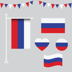 Vector collection of Russia emblems and icons in different shapes