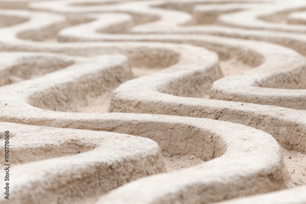 Poster close-up of intricate wavy patterns in textured sandy surface, showcasing natural design.