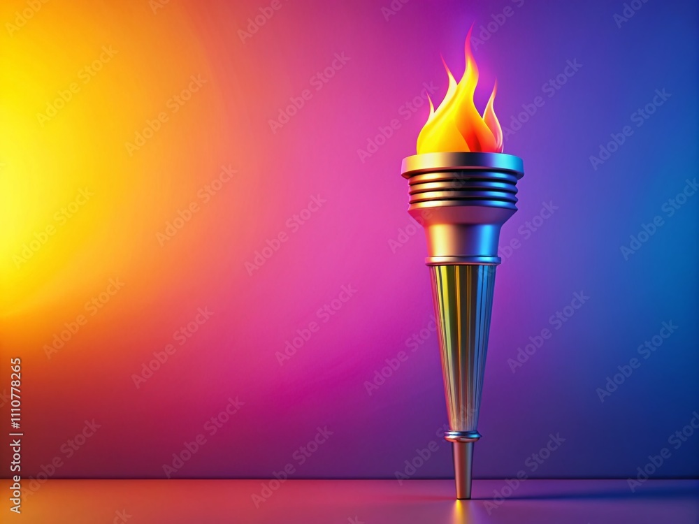 Poster sleek and modern torch design on a soft background with ample copy space for creative uses in market