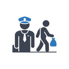 Officer and Bag Icon