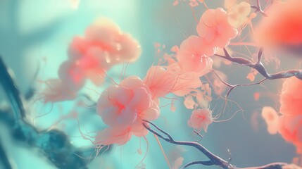 Fototapeta premium An animated illustration of brain cells regenerating, representing neuroplasticity and the ability to adapt and rewire.