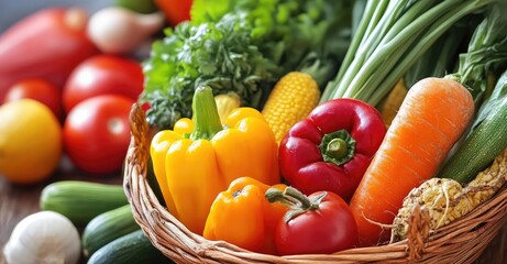 Seasonal Vegetables for Healthy Cooking. AI generated illustration.